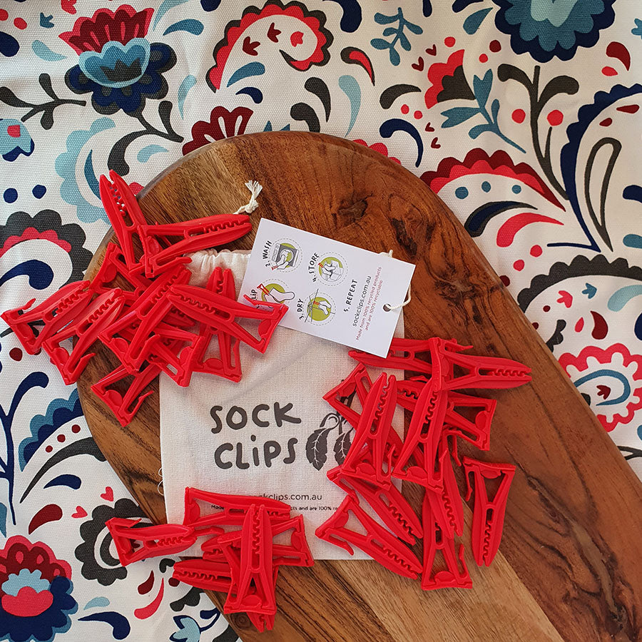 Sock Clips - 25 pack, keep 25 pairs of socks together, forever