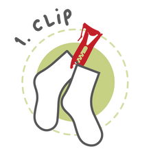 Load image into Gallery viewer, Sock Clips - 25 pack, keep 25 pairs of socks together, forever