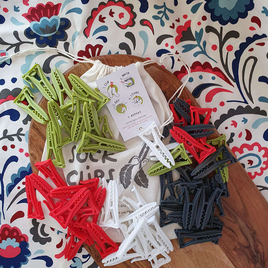 Sock Clips, 100% recycled plastic, no lost socks
